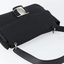 Salvatore Ferragamo Vala Shoulder Bag Leather Black Silver Auth 145759-6