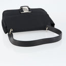 Salvatore Ferragamo Vala Shoulder Bag Leather Black Silver Auth 145759-7