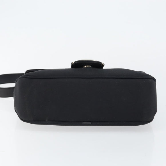 Salvatore Ferragamo Vala Shoulder Bag Leather Black Silver Auth 145759