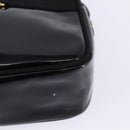 Salvatore Ferragamo Vala Shoulder Bag Enamel Black Gold Auth 145760-11