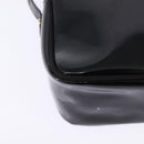 Salvatore Ferragamo Vala Shoulder Bag Enamel Black Gold Auth 145760-12