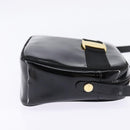 Salvatore Ferragamo Vala Shoulder Bag Enamel Black Gold Auth 145760-5