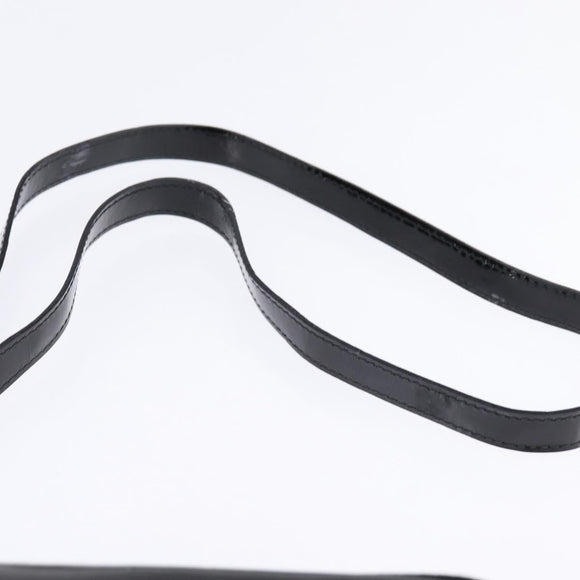 Salvatore Ferragamo Vala Shoulder Bag Enamel Black Gold Auth 145760