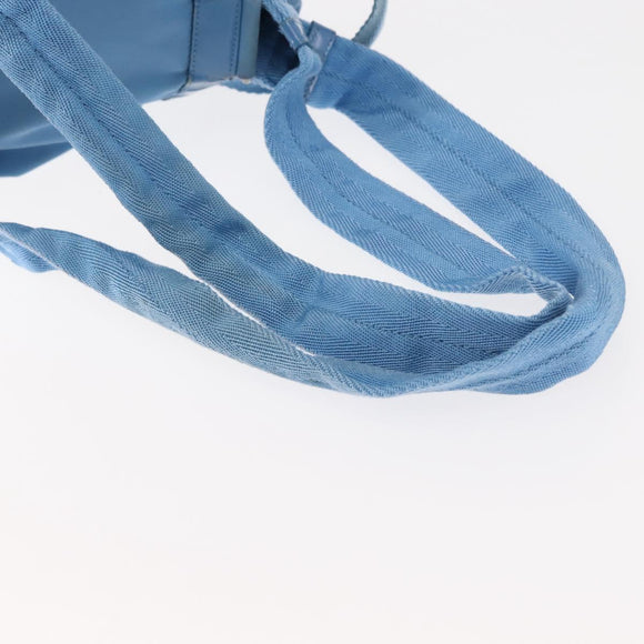 PRADA Backpack Nylon Light Blue Silver Auth 145764