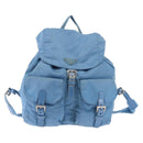 PRADA Backpack Nylon Light Blue Silver Auth 145764-2