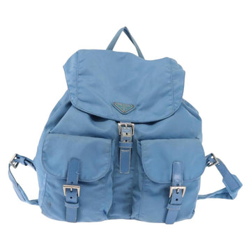 PRADA Backpack Nylon Light Blue Silver Auth 145764 - 0