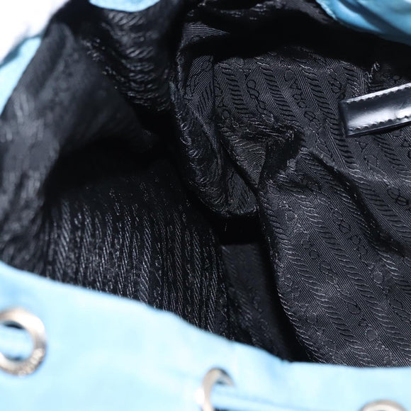 PRADA Backpack Nylon Light Blue Silver Auth 145764