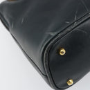 GUCCI Bamboo Hand Bag Leather 2way Navy Gold 000 2058 0290 0 Auth 145765-9