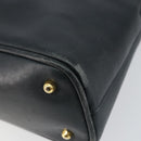 GUCCI Bamboo Hand Bag Leather 2way Navy Gold 000 2058 0290 0 Auth 145765-17