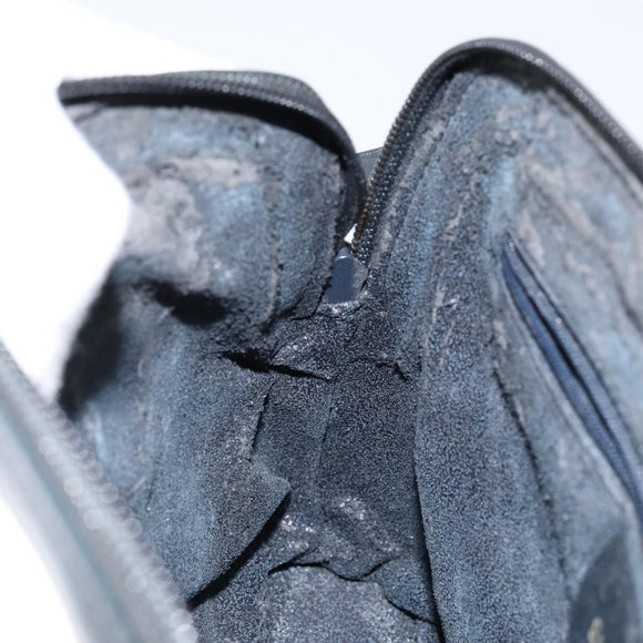 GUCCI Bamboo Hand Bag Leather 2way Navy Gold 000 2058 0290 0 Auth 145765