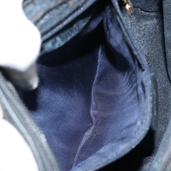 GUCCI Bamboo Hand Bag Leather 2way Navy Gold 000 2058 0290 0 Auth 145765