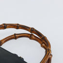 GUCCI Bamboo Hand Bag Leather 2way Navy Gold 000 2058 0290 0 Auth 145765-14