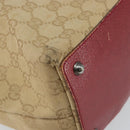 GUCCI GG Canvas Tote Bag Beige Silver 120836 Auth 145766-14