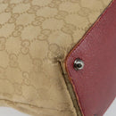 GUCCI GG Canvas Tote Bag Beige Silver 120836 Auth 145766-16