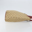 GUCCI GG Canvas Tote Bag Beige Silver 120836 Auth 145766-3
