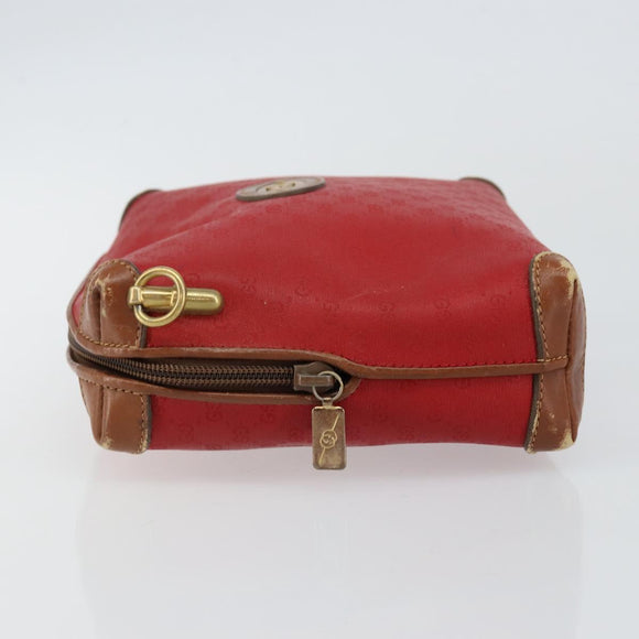 GUCCI Micro GG Supreme Pouch PVC Red Gold 007 115 4916 Auth 145767