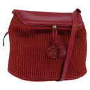 BOTTEGA VENETA Shoulder Bag Wool Red Auth 145768-1