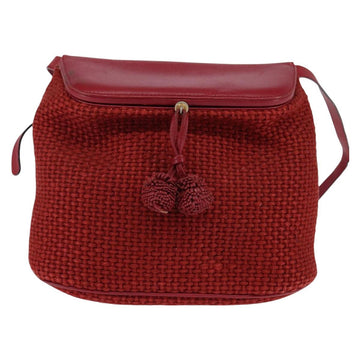 BOTTEGA VENETA Shoulder Bag Wool Red Auth 145768 - 0