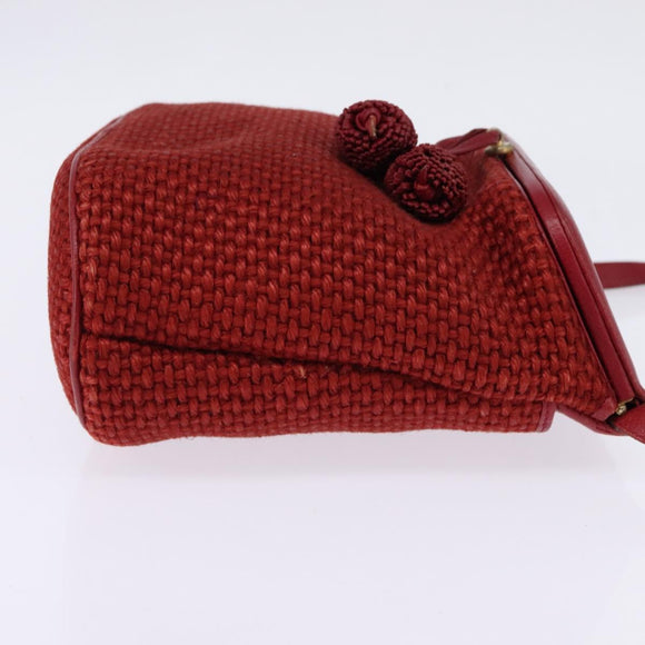 BOTTEGA VENETA Shoulder Bag Wool Red Auth 145768
