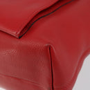 CELINE Circle Hand Bag Leather 2way Red Auth 145769-9