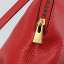CELINE Circle Hand Bag Leather 2way Red Auth 145769-20
