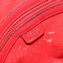 CELINE Circle Hand Bag Leather 2way Red Auth 145769-21