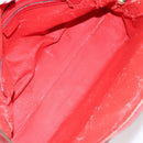 CELINE Circle Hand Bag Leather 2way Red Auth 145769-10