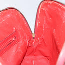 CELINE Circle Hand Bag Leather 2way Red Auth 145769-22