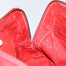 CELINE Circle Hand Bag Leather 2way Red Auth 145769-23