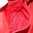 CELINE Circle Hand Bag Leather 2way Red Auth 145769-11