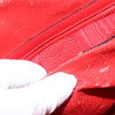 CELINE Circle Hand Bag Leather 2way Red Auth 145769-12