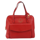 CELINE Circle Hand Bag Leather 2way Red Auth 145769-13