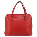 CELINE Circle Hand Bag Leather 2way Red Auth 145769-2