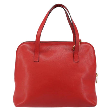 CELINE Circle Hand Bag Leather 2way Red Auth 145769 - 0