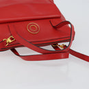 CELINE Circle Hand Bag Leather 2way Red Auth 145769-7