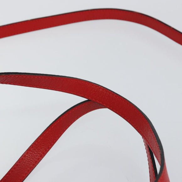 CELINE Circle Hand Bag Leather 2way Red Auth 145769