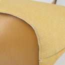 CELINE Circle Shoulder Bag Canvas Leather Beige Auth 145770-8