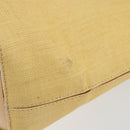 CELINE Circle Shoulder Bag Canvas Leather Beige Auth 145770-9