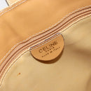 CELINE Circle Shoulder Bag Canvas Leather Beige Auth 145770-18