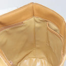 CELINE Circle Shoulder Bag Canvas Leather Beige Auth 145770-19