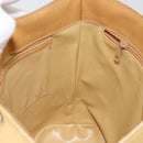 CELINE Circle Shoulder Bag Canvas Leather Beige Auth 145770-20