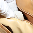 CELINE Circle Shoulder Bag Canvas Leather Beige Auth 145770-12