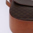 CELINE Macadam Canvas Shoulder Bag PVC Leather Brown Gold Auth 145772-9