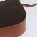 CELINE Macadam Canvas Shoulder Bag PVC Leather Brown Gold Auth 145772-16