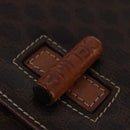 CELINE Macadam Canvas Shoulder Bag PVC Leather Brown Gold Auth 145772-17