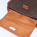 CELINE Macadam Canvas Shoulder Bag PVC Leather Brown Gold Auth 145772-10