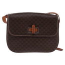 CELINE Macadam Canvas Shoulder Bag PVC Leather Brown Gold Auth 145772-13