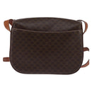 CELINE Macadam Canvas Shoulder Bag PVC Leather Brown Gold Auth 145772-2