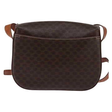 CELINE Macadam Canvas Shoulder Bag PVC Leather Brown Gold Auth 145772 - 0