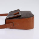 CELINE Macadam Canvas Shoulder Bag PVC Leather Brown Gold Auth 145772-3